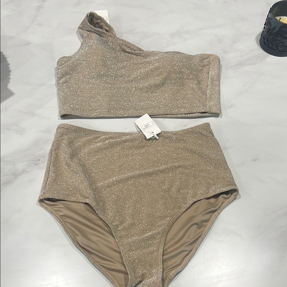 Glittery Tan Bikini Set
